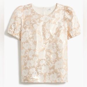 J. Crew Women's Date Night Gold Floral Top